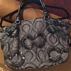 COach sequin Logo Bag